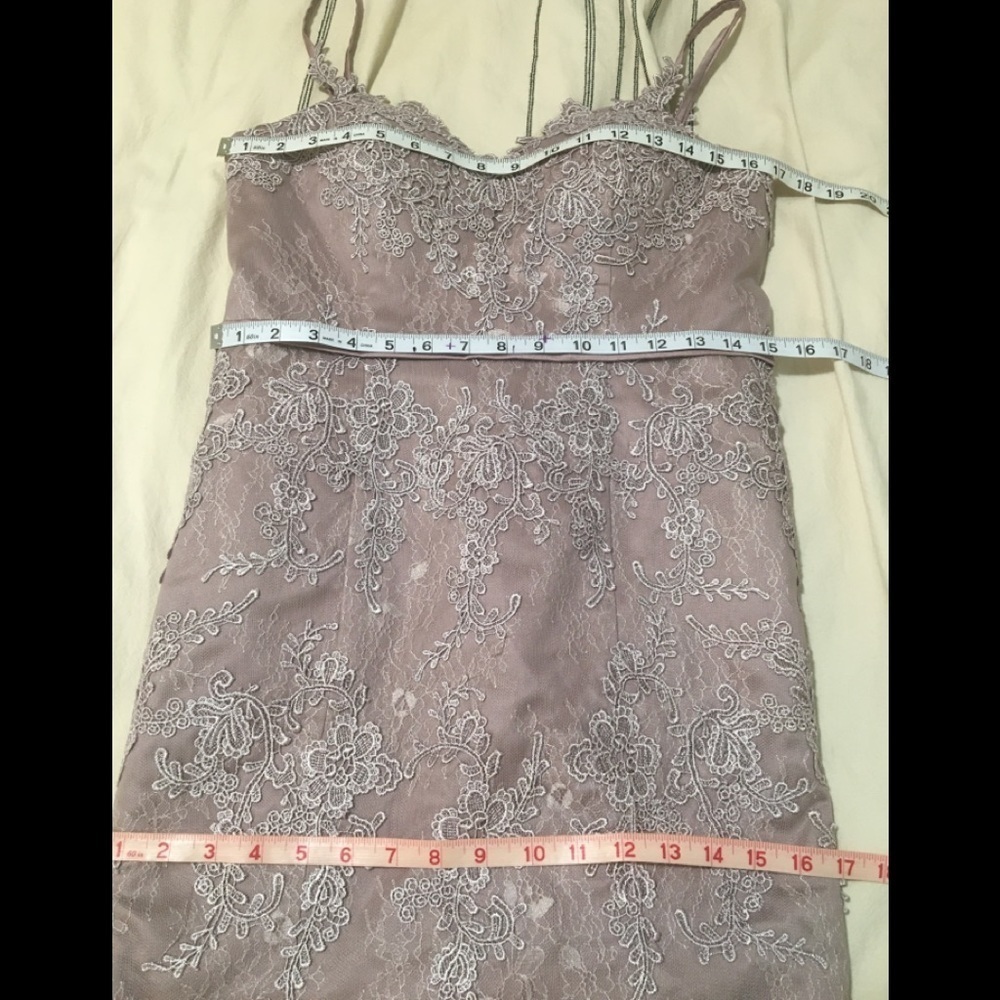Hebeos Sheath Spaghetti Lace Tulle Prom Gown - Picture 9 of 16